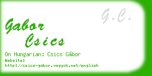 gabor csics business card